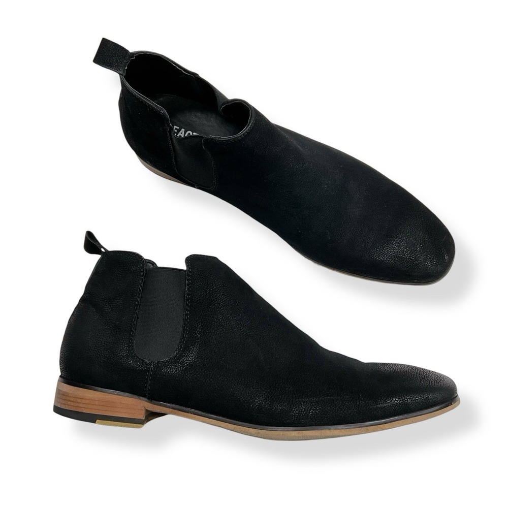 Kenneth Cole REACTION Boots MenSize 12 Black Guy Boot Chelsea Faux Suede
